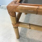 Bamboo coffee table and smoked glass