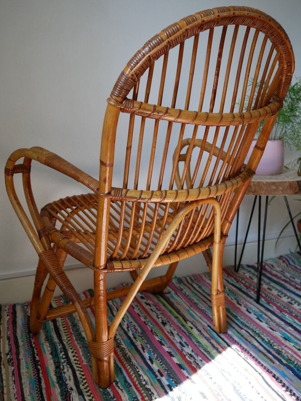 Armchair in rattan of the 1960s