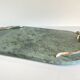 Oval top in marble and tin