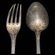Fork and soup spoon in silver metal in their box from the brand "CERAVER OSTEAL"