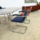 Pair of Marcel Breuer B64 Knoll armchairs in coral fabric
