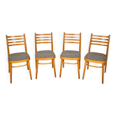 Ensemble de 4 chaises conçues par Antonin Suman pour TON Tchécoslovaquie, années 1960