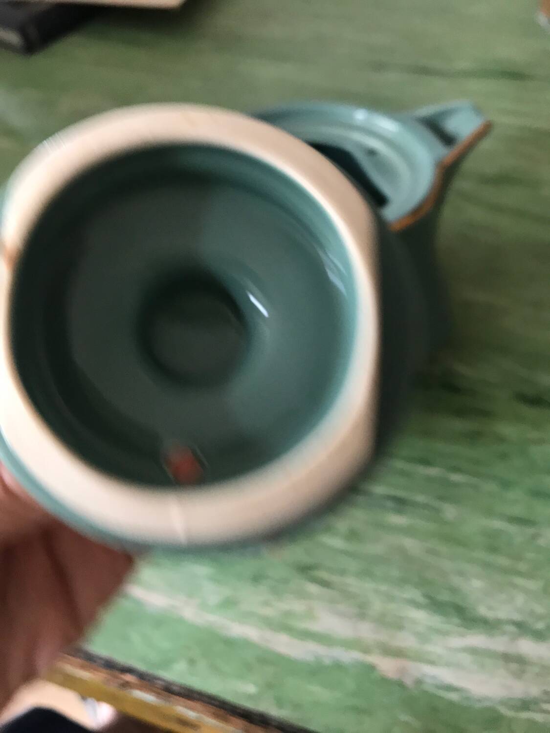 Antique celadon green teapot