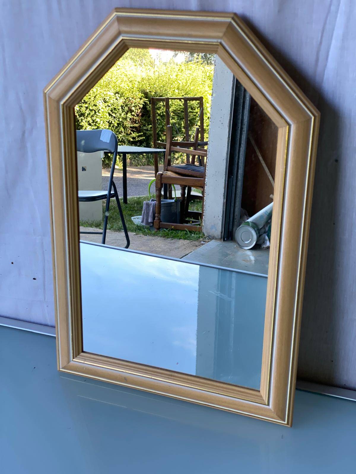 Vintage mirror with solid wood frame 42x47cm