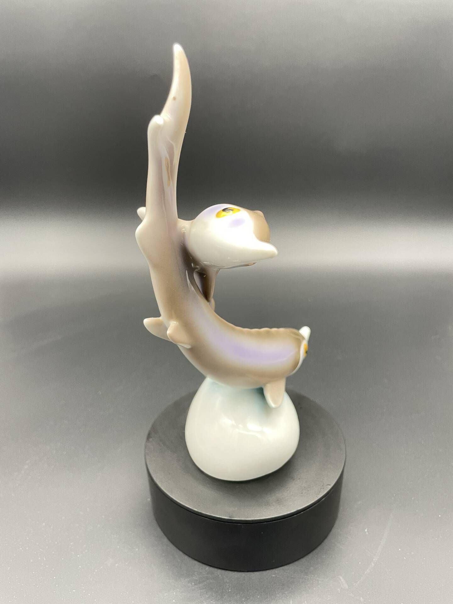 Vintage sculpture of two sturgeons in porcelain Hollóháza – Hungary