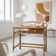 Vintage rattan and bamboo desk or dressing table (81x47 cm) – Riviera style,