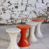 Dark orange Tam Tam stool by Henri Massonnet for Stamp, 1970