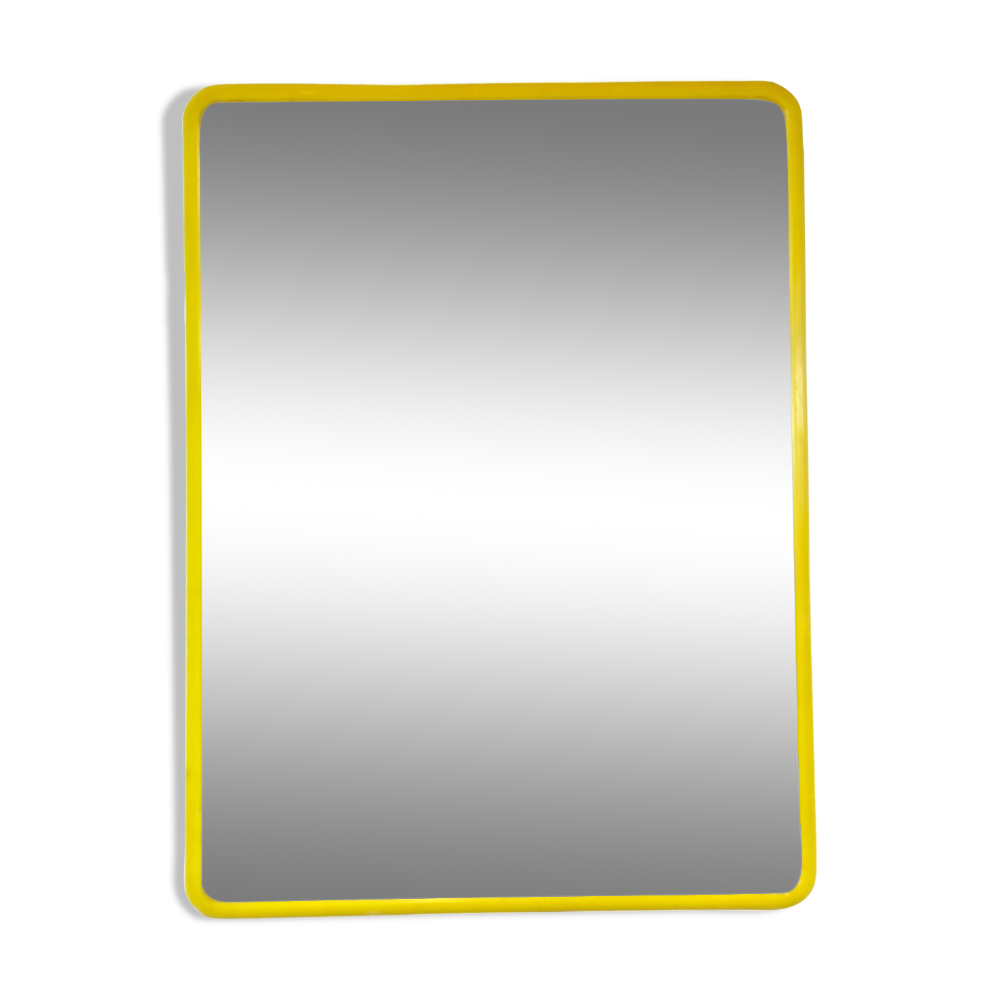 1970s mirror yellow plastic frame