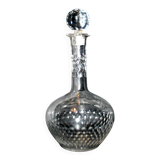 Antique Baccarat tortoiseshell cut crystal liqueur carafe H18cm 1900