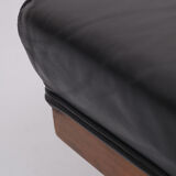 Black Leather Ottoman 1920s England