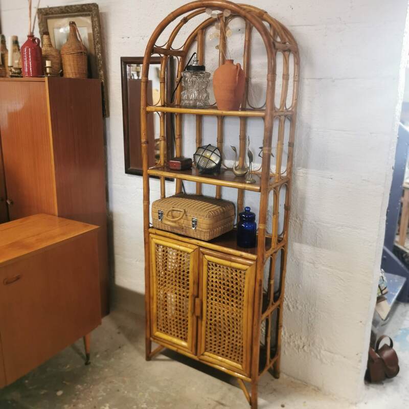 Rattan and cannage shelves