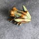 FROG figurine in enameled CERAMIC Vintage Golden Pond collection