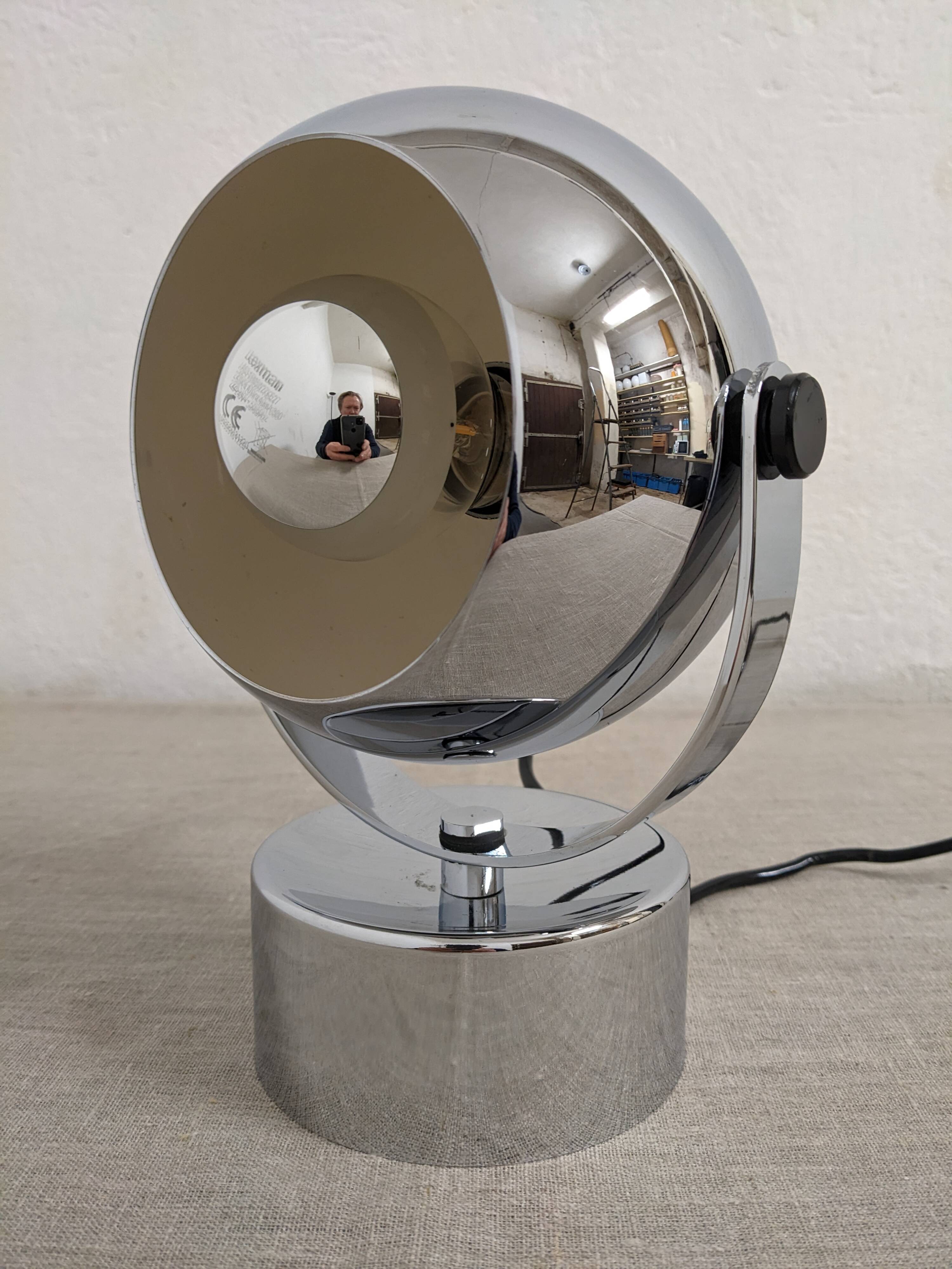 Lampe ou applique Eye ball Space Age chromée années 60/70