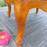 Tabouret repose-pied pouf style louis XV bois et tissu