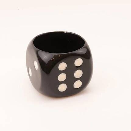 Black die-shaped pot 12 by 12.