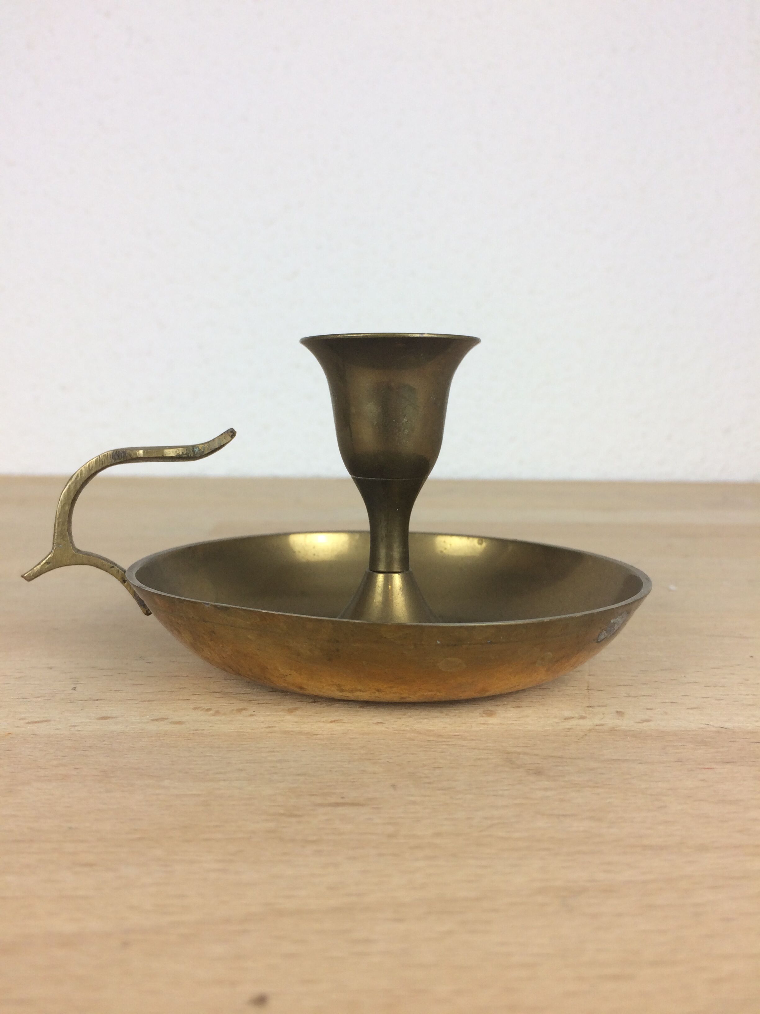 Candle holder golden brass cellar rat