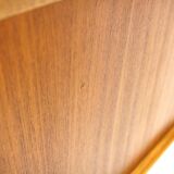 Scandinavian row in teak and oak, suede, 1960