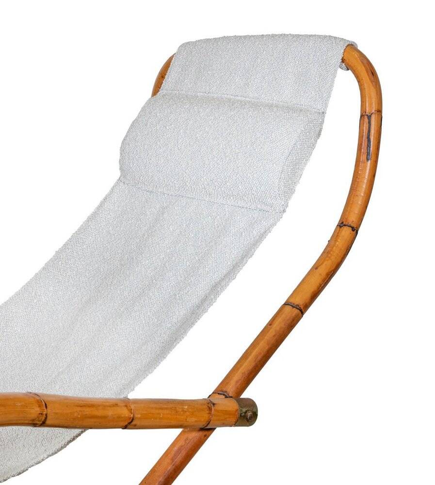 Set of Vintage Deck Chairs in Bamboo and Brass by Vivai Del Sud, 1970s