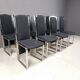 Vintage brass and chrome dining chairs set of 8 - 1970s