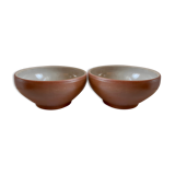Duo of vintage sandstone salad bowls Made in France