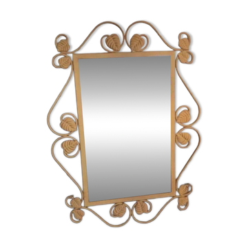 Vintage Art Deco wrought iron mirror