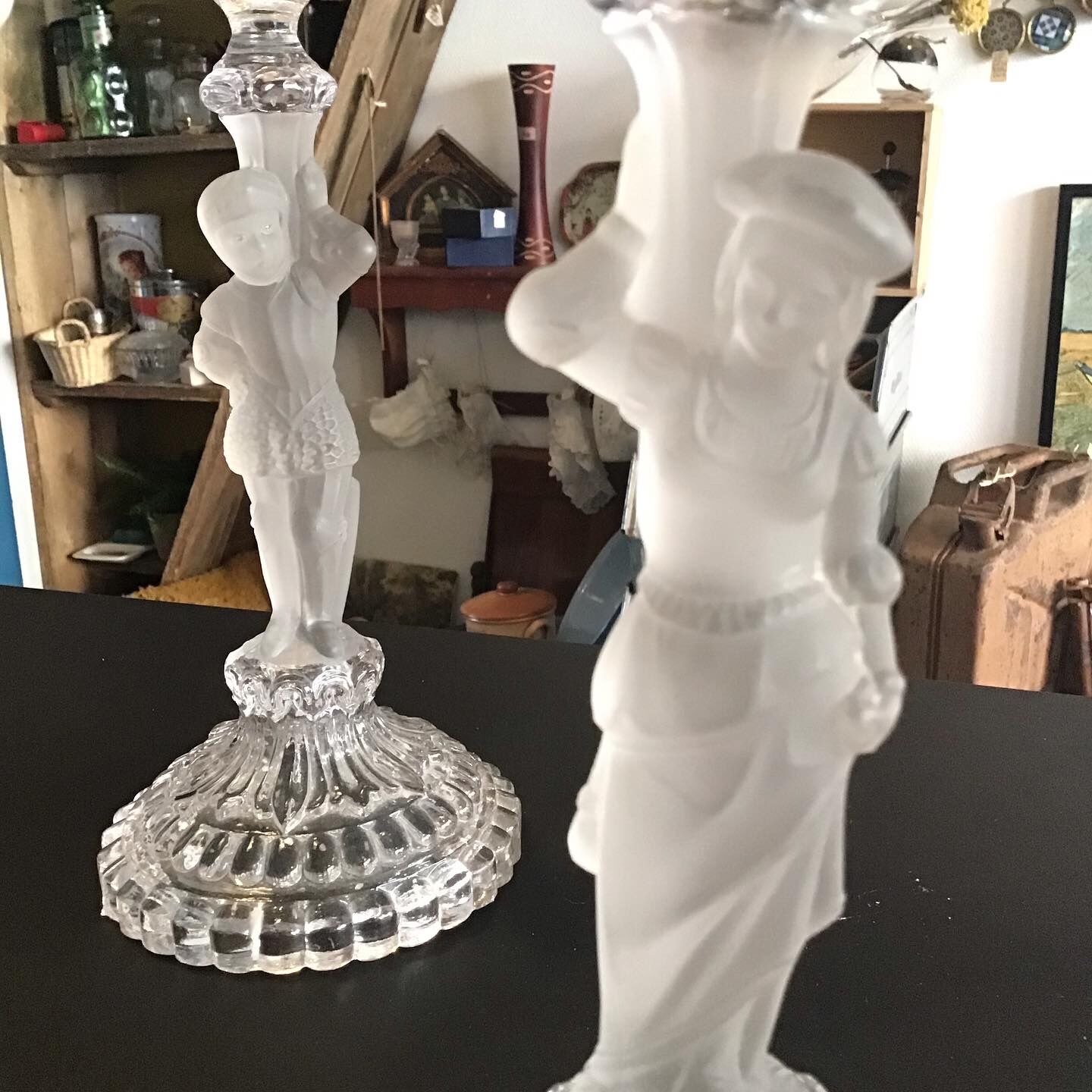 Pair of crystal candlesticks