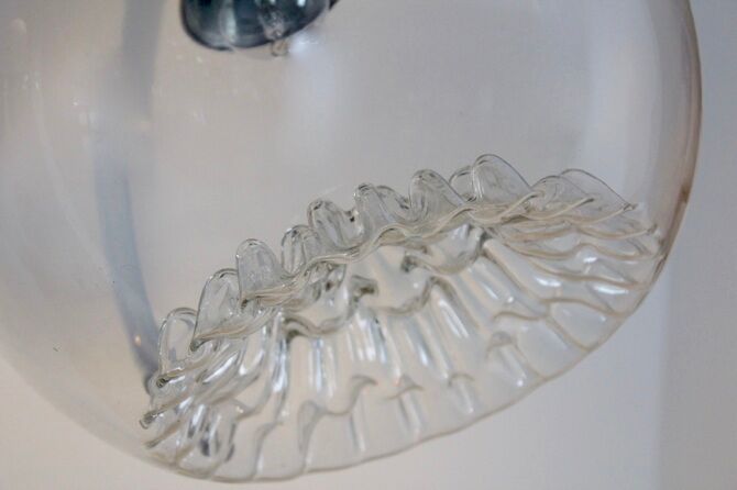 Chrome and frosted glass suspensions by AV Mazzega