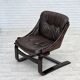 1970s, Swedish design by Åke Fribytter, armchair, furniture leather.