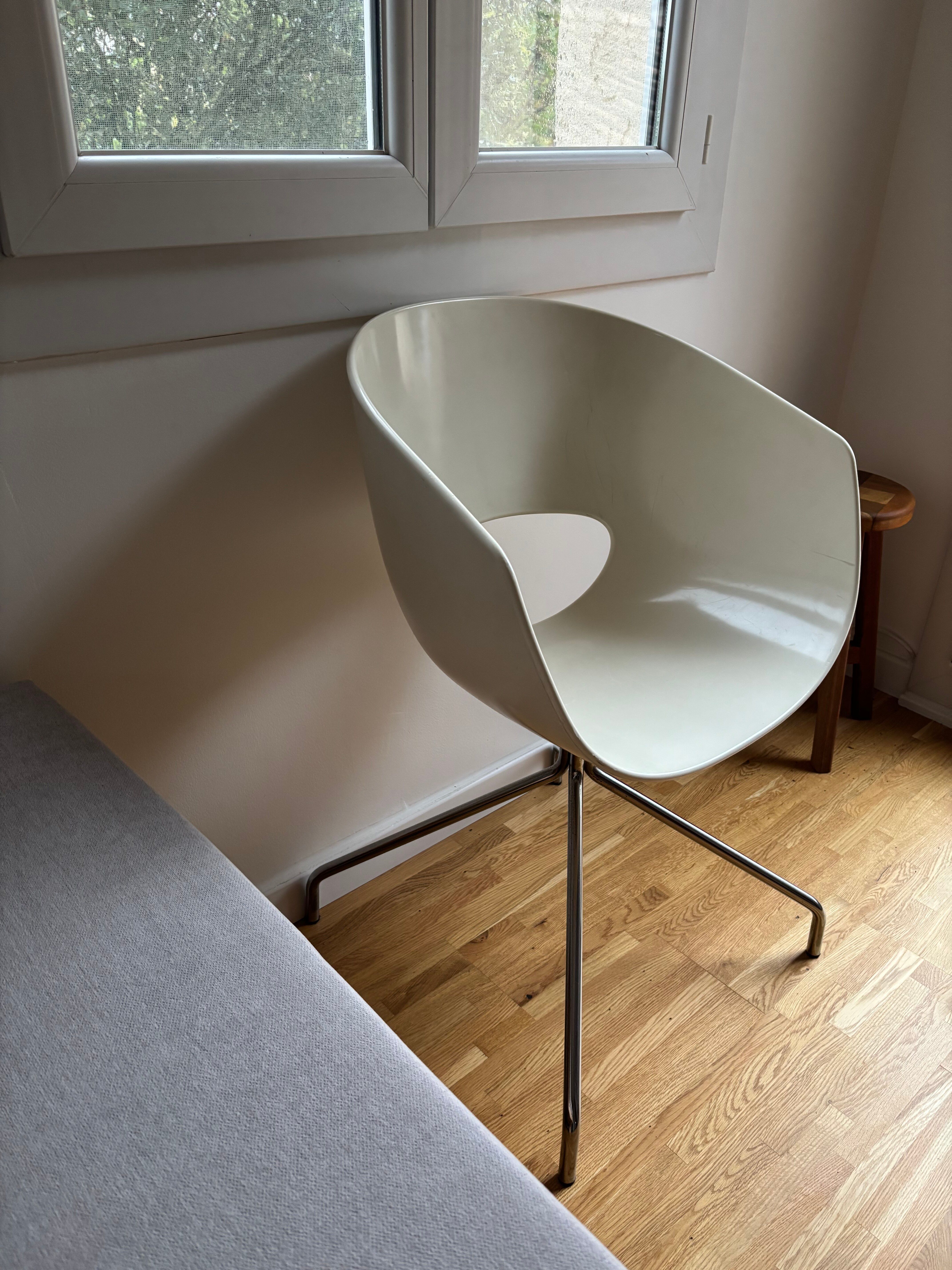 Chaise design italienne sintesi eye spider - blanc / chrome