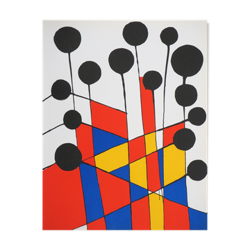 Alexander Calder: Mosaic and Black Balloons - Original Lithograph