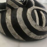 Masque tribal africain Ghana noir et blanc