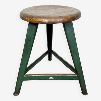 Dark Green Industrial Workshop Stool from Drupol, 1960s