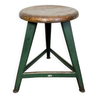 Dark Green Industrial Workshop Stool from Drupol, 1960s