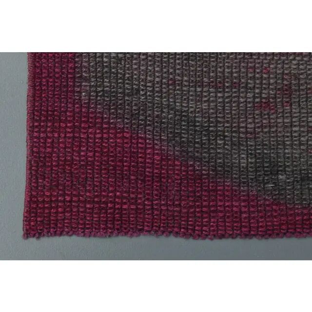 1970s Vintage Turkish Oushak Handmade Wool Cotton Purple Runner Rug 86x261