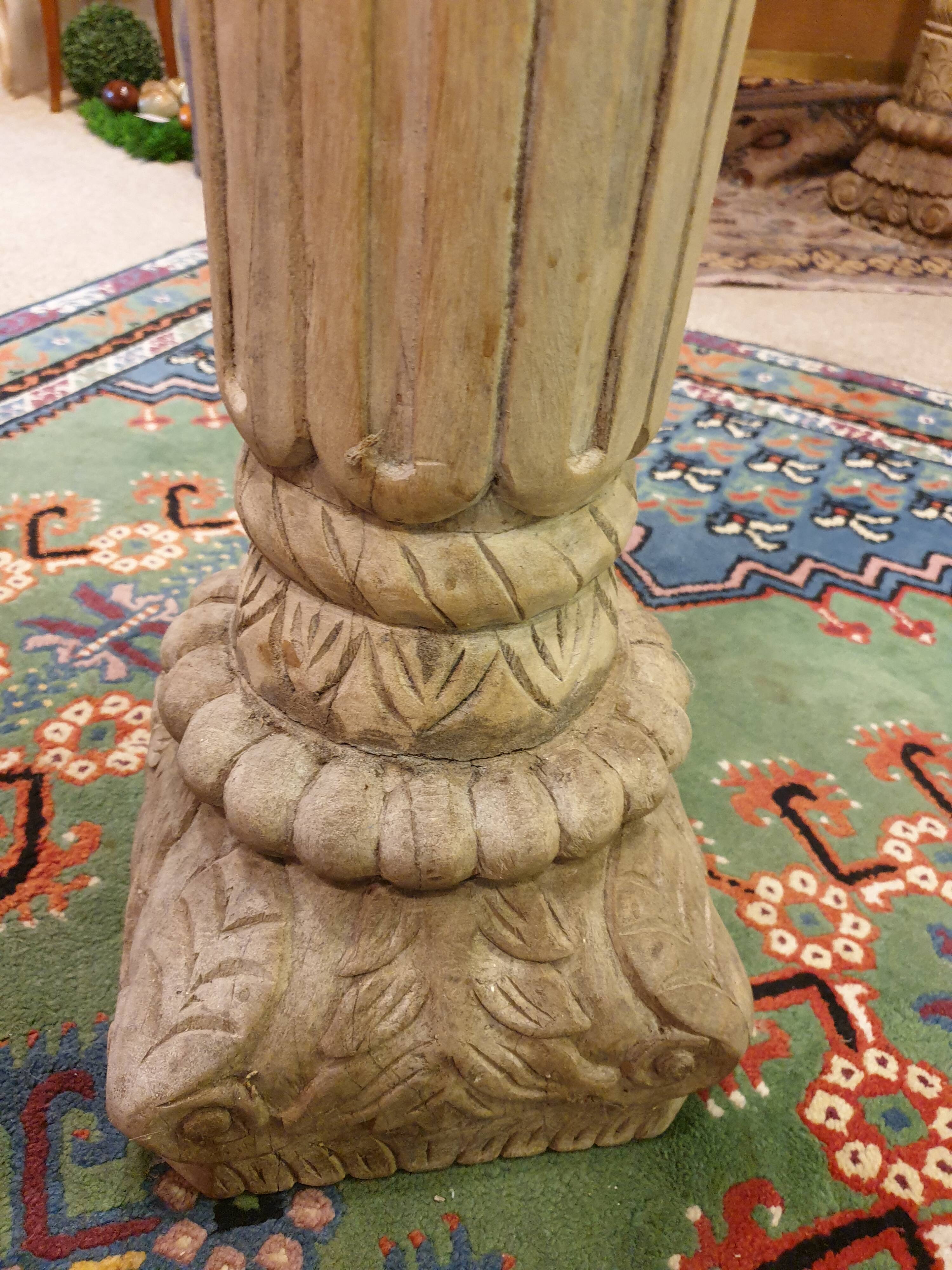 Solid carved teak sculpted harness