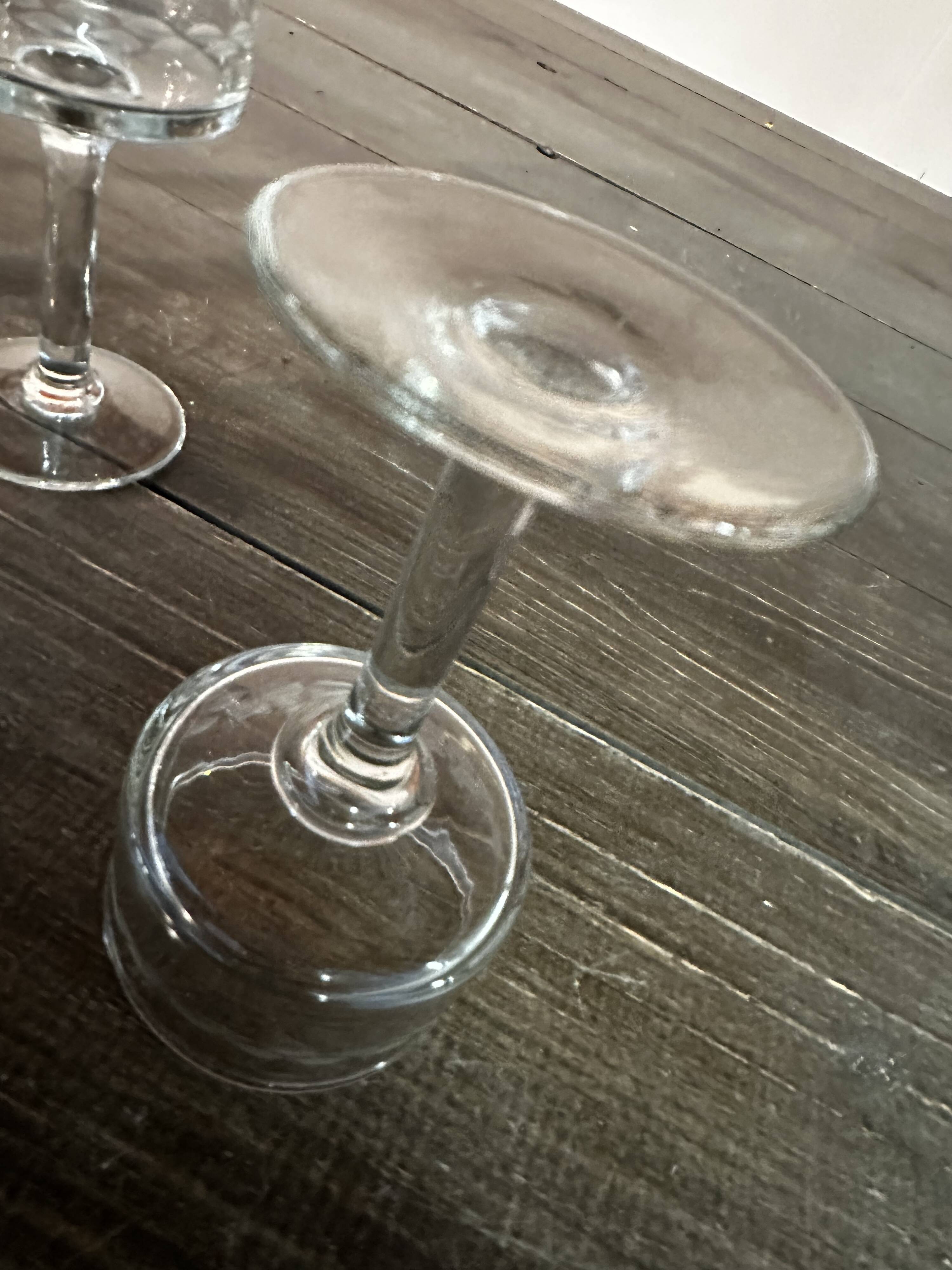 6 sorbet cups on foot - Engraved Crystal Rice Grains H 11.5 cm