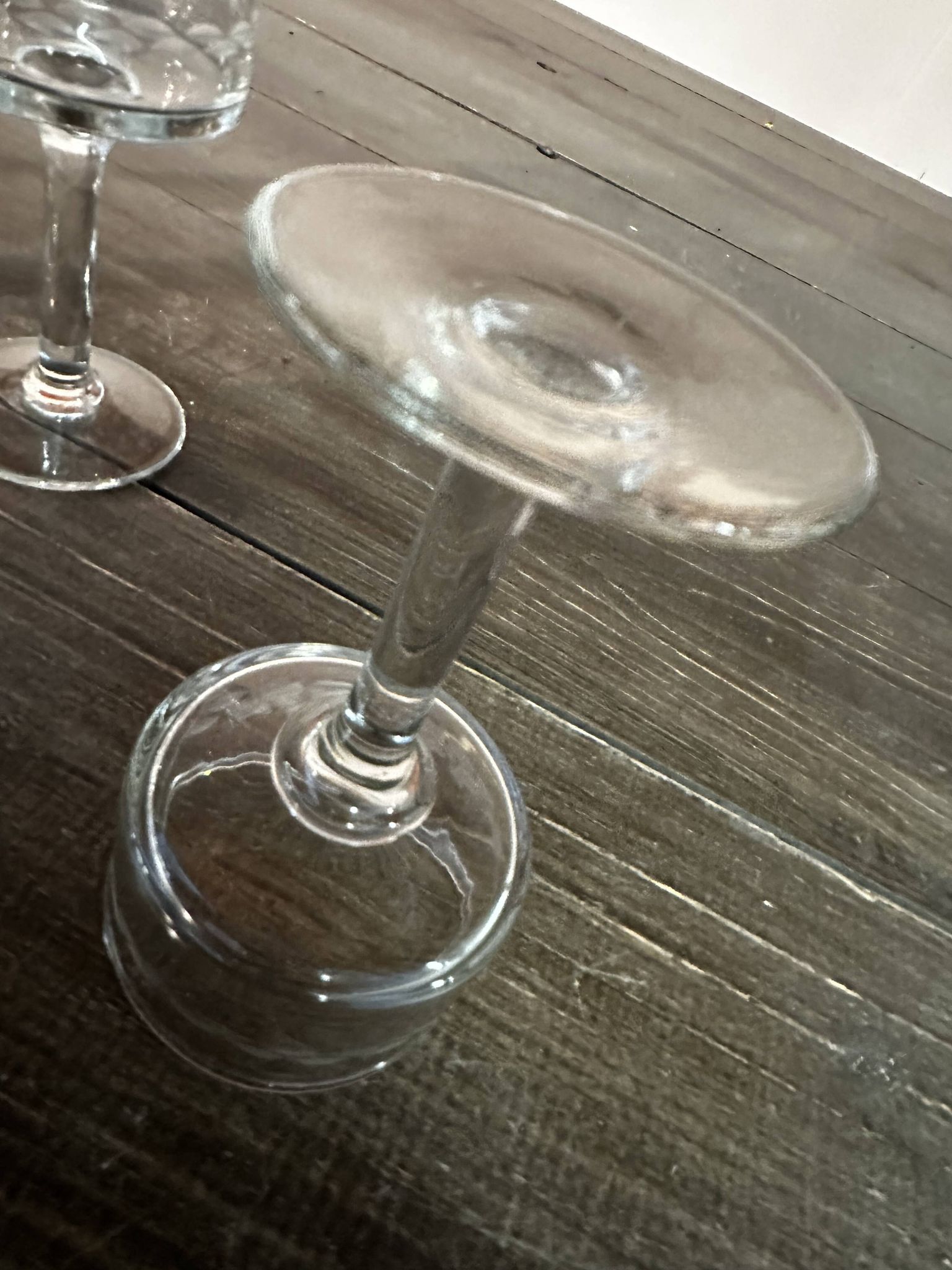 6 sorbet cups on foot - Engraved Crystal Rice Grains H 11.5 cm