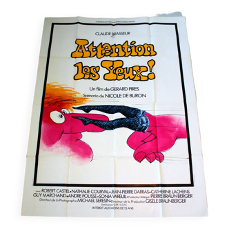 Affiche cinéma originale "Attention les Yeux" 1976 Claude Brasseur 120x160 cm