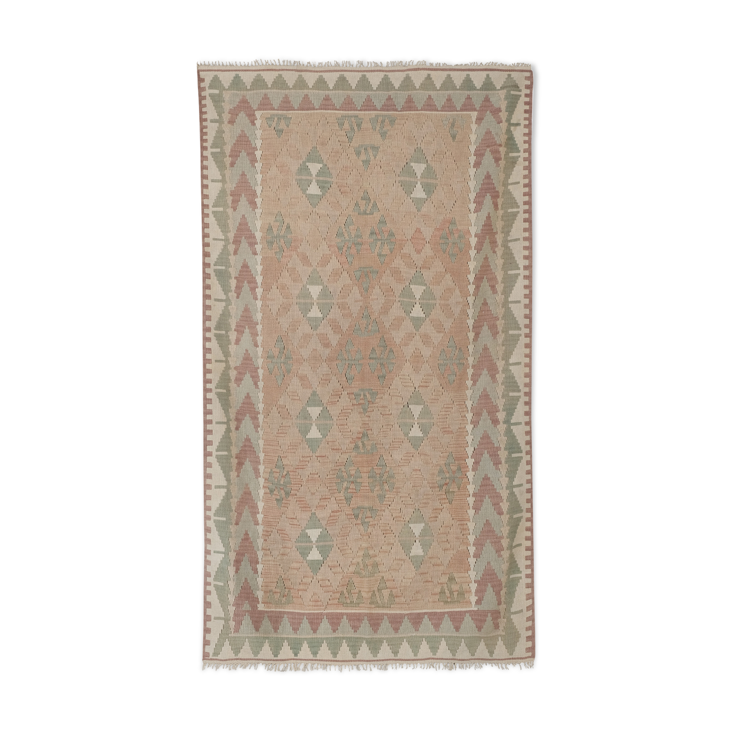 Classic Handwoven Turkish Konya Kilim Production Rug 4'6" X 7'7"