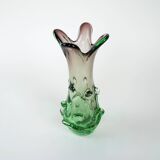 Green vase, Murano glass, 1960s, made in Italy