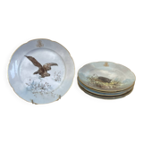 Antique 6x Sèvres Porcelain Plates Lahore & Basket 19th Century Hunting