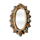 Ceramic mirror, enamelled flowers, Vallauris