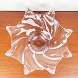 Large Modern Crystal Glass Fruit Bowl from the Mid-Century by Art Vannes, France, 1960s