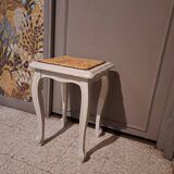 Wooden piano stool painted in linen grey 1950