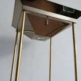 Luminous glass and brass showcase of the Lustrerie Deknudt