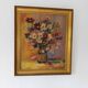 Huile sur panneau vintage signée Hourregue - bouquet de fleurs