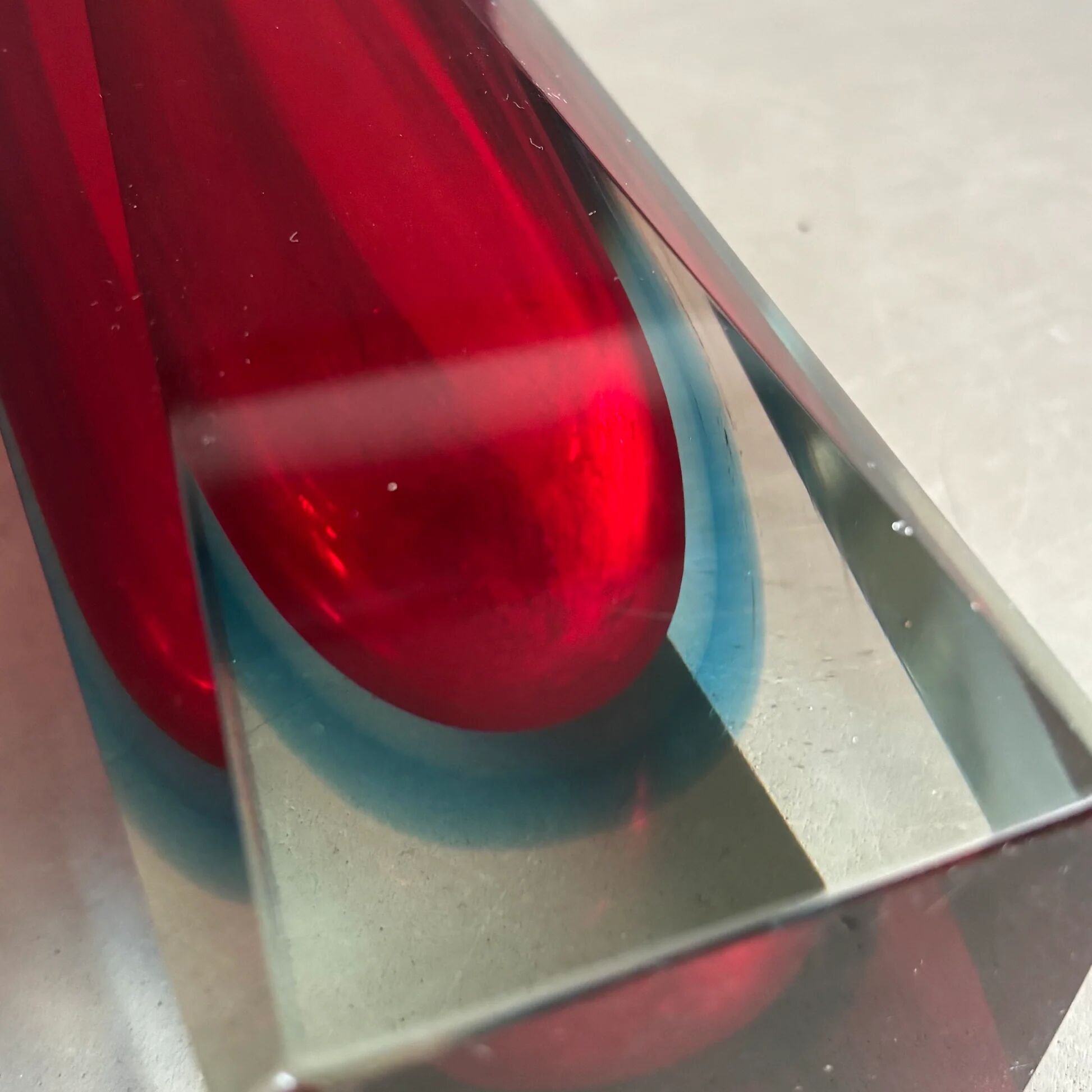 Murano vase sommerso large model red and blue - Mandruzzato - 1970s