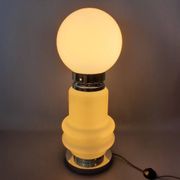 Murano glass table lamp by Nason, Birillo metal, Space Age design 1970.