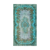 Handmade oriental 1980s 162 cm x 288 cm turquoise carpet