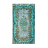 Handmade oriental 1980s 162 cm x 288 cm turquoise carpet